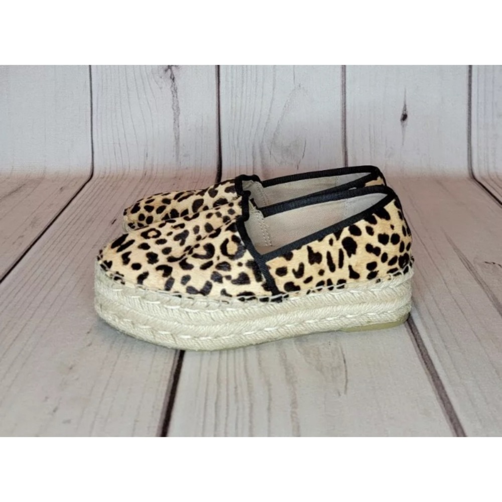 Steve Madden Alexia Leopard Cow Hair Platform Wedge Espadrille Women’s Size 5.5 - Picture 4 of 14